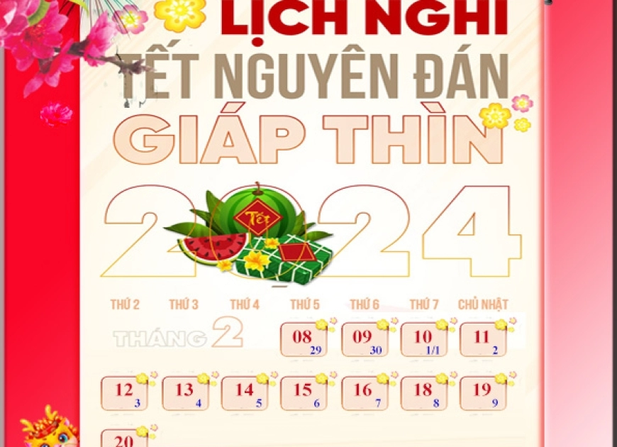 LỊCH NGHỈ TẾT ÂM LỊCH 2024 