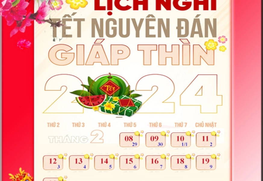 LỊCH NGHỈ TẾT ÂM LỊCH 2024 